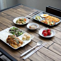 [오반자이] 다용도 와케 일본 도자기 식판, 화이트[1p]