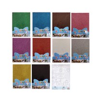 경원상사 반짝이(글리터)펠트지 단색10매(접착)12color, 10. 녹색(10매/접착)