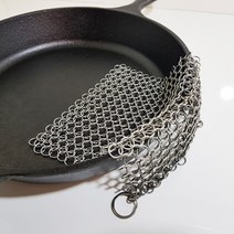 [달바샵] 링링 반영구 스텐수세미 cast iron cleaner 8x6 inch 무쇠팬세척 체인수세미, 1개, 1개