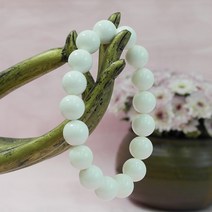 선우몰 자거 합장주 - 백산호 천연원석 남성 여성 염주팔찌 탄생석 원석팔찌 12mm