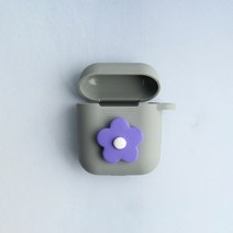 스마트커버 데이지꽃 퍼플 플라워 에어팟키링 에어팟케이스 자동차키홀더, 민트케이스_퍼플꽃