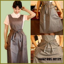 [앞치마와가운] 한식앞치마 새색시 원피스앞치마 한정식 한지공예 LA02, 1개, 곤색