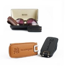 오토반 블랙슈트 가죽 썬글라스 클립 차량용, 매트블랙, 1개