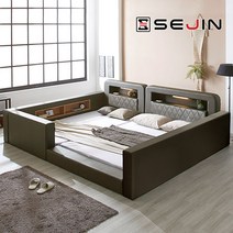 세진침대 브리토 LED 수납 범퍼형 패밀리침대+솔리드7존독립, 브리토 LED 수납 범퍼형 패밀리침대+솔리드7존독립40T(모카그레이)