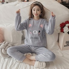 여성용 윙크 겨울 수면잠옷 상하세트