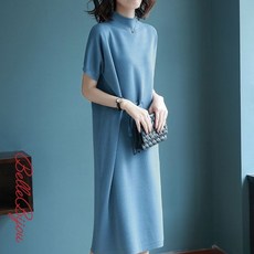 벨르비쥬 반팔 터틀넥 니트원피스