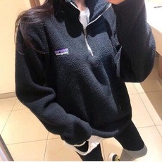 플랜 P로고 파타고니아 반집업 플리스
