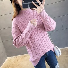 프로젝트제이 가을여자 짜임 패턴 터틀넥 니트 스웨터 데일리 패션 니트티 11 C