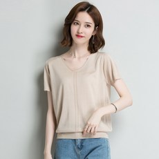 여성 여름 브이넥 니트셔츠10 OBY10 571373507553_3PxA