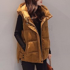 kirahosi 겨울 여성 패딩 조끼 자켓 패딩조끼 베스트 가을 여자 점퍼 캐주얼 상의 빅사이즈 197 HR 9+덧신 증정 DJ8kgcls