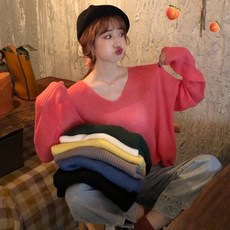 여성 보웬풍 브이넥 가을 니트 N0007