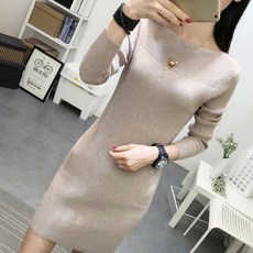 ZoneSHOP 니트원피스 슬림핏 드레스 스웨터 롱원피스 여성Y31