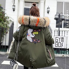 ZoneSHOP 간절기 여성롱패딩 루즈핏 아우터 후드 빅사이즈X3