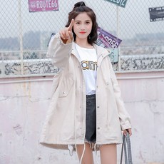Qterra(특허브랜드) 여신상 슬림 바람막이 캐주얼 크트 야상 SJ0322-YY08