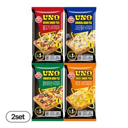 오뚜기 UNO 사각피자 4종 각 2개씩(콤비네이션+치즈+불고기+고르곤졸라), 1세트, 91g