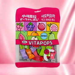 샤오커오라 비타팝스 캔디 8가지 상쾌한 맛 사탕 비타민C 무설당 감미료 함유, 1개, 60g