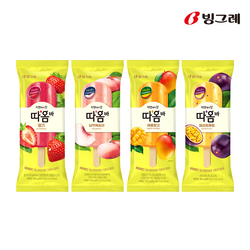 빙그레 따옴바 40개 혼합(딸기 납작복숭아 패션프루트 애플망고), 75ml