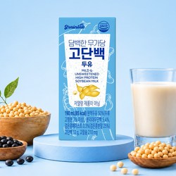 그레인랩 담백한 무가당 고단백 두유, 24개, 190ml