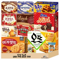 사무실 인기 과자 세트 10종(+1) 탕비실 간식 ( 오예스미니 초코하임 화이트하임 쿠크다스 촉촉한초코칩 빈츠 엄마손 마가렛트 오뜨치즈 후렌치파이 소라과자 ) 세트, 1개, 192g