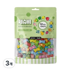 제슈비 제로슈가 비타캔디 12가지맛 무설탕 과일 사탕 지퍼백, 3개, 520g