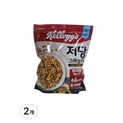 켈로그 저당 그래놀라 고소한 통곡물 파로, 360g, 2개