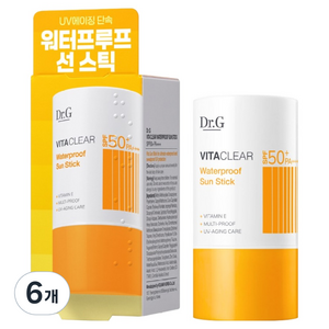 닥터지 비타 클리어 워터프루프 선 스틱 SPF50+ PA++++, 21g, 6개