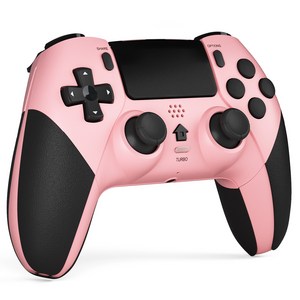 CHEREEKI PS4/PS4 Slim/PS4 Pro 이중 진동 기능을 갖춘 무선 컨트롤러, Pink, 6개