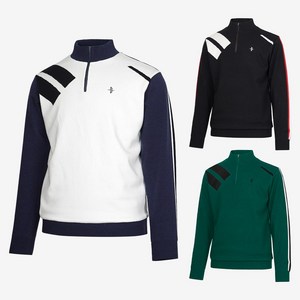 빌트모아 남성 골프웨어 퀼팅 우븐 방풍 반집업 고급 니트