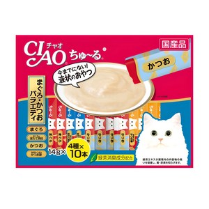 이나바 고양이 챠오츄르 버라이어티 간식, 혼합맛(참치/가다랑어), 560g, 1개