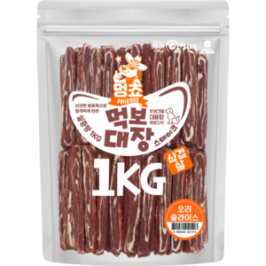 먹보대장 삼겹살스테이크, 대용량 강아지간식, 1개, 1kg, 오리슬라이스
