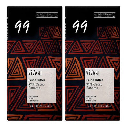 비바니 유기농 다크 초콜릿 99% 2개, 80g, 2개