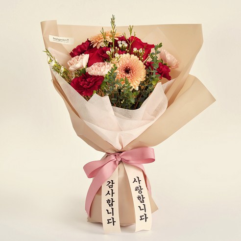 프레시가든 카네이션 장미 꽃다발 레드_M