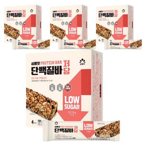심플잇 단백질바 저당, 120g, 4개