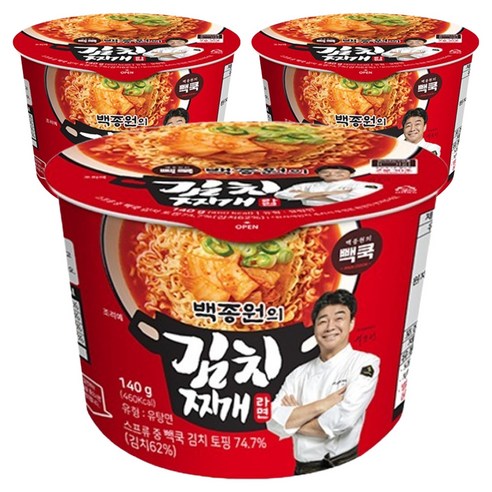 TBK 백종원의 김치찌개 라면 140g, 3개