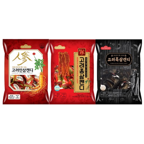 일광제과 고려홍삼캔디 280g + 고려인삼캔디2 280g + 고려흑삼캔디 280g