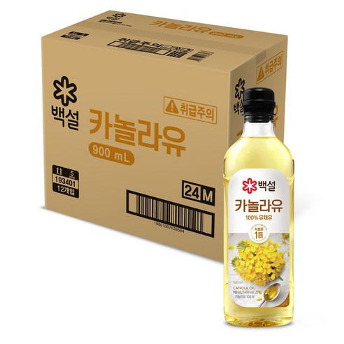 백설 카놀라유, 900ml, 12개