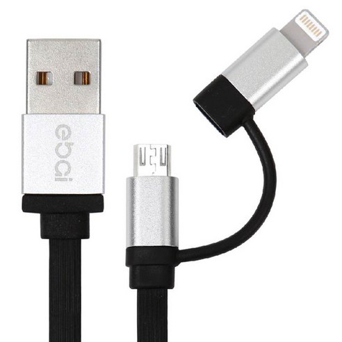 이바이 2in1 젠더형 USB 케이블 WC-07, WC-07(실버), 1개