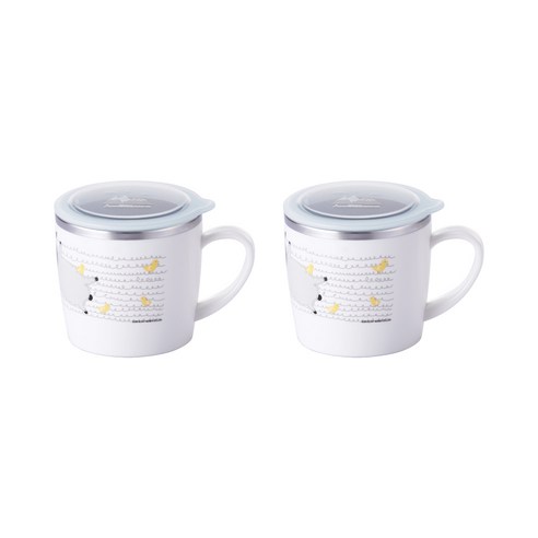 스텐락 알프스 팜 프랜즈 이중 컵 250ml + 뚜껑, 혼합색상, 2세트