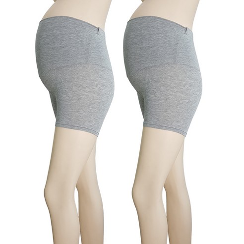 모띠마마 임산부 복대형 3부 속바지 2p, 연그레이