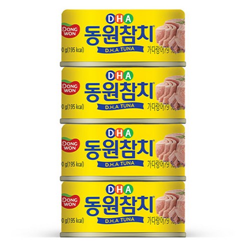 동원참치 DHA 통조림, 90g, 4개