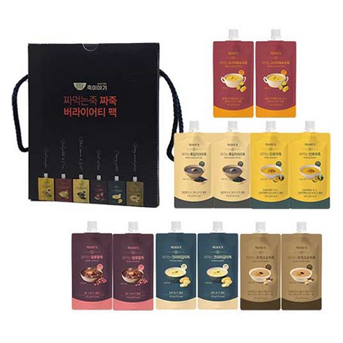 죽이야기 짜먹는 죽 3종 x 2p x 140g + 3종 x 2p x 170g 버라이어티팩 세트