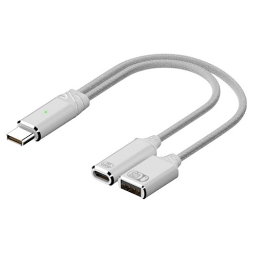 호후 C타입젠더 아이폰 아이패드 100W PD 고속충전 듀얼 C타입 USB A타입 변환젠더 노르, 1개, 화이트, 100mm