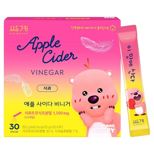 쌍계명차 잔망루피 애플사이다비니거 사과, 5g, 1개, 30개입