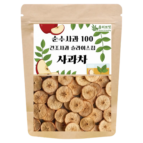 올리브잇 순수사과100 건조 슬라이스칩 사과차