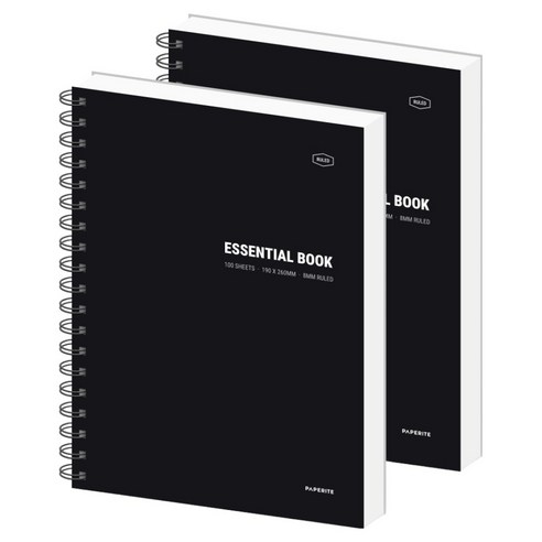 페이퍼릿 하드커버 노트 100매 100g, 블랙, 2개
