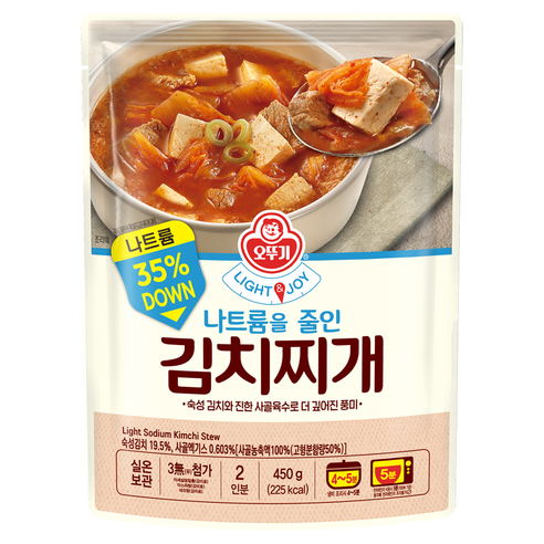 오뚜기 LIGHT&JOY 나트륨을 줄인 김치찌개