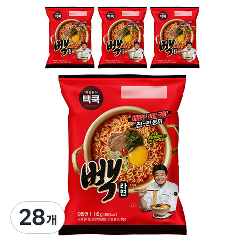 백쿡 빽라면 115g, 28개