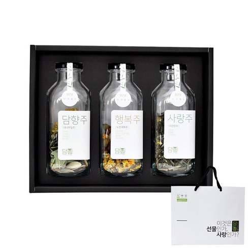 꿈에그린농장 담향 담금주 키트 1호 대나무잎 16g + 국화 11g + 야관문 23g + 쇼핑백 선물세트
