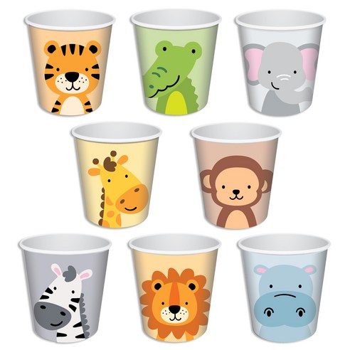 코멧 동물 종이컵 190ml, 1개, 100개입
