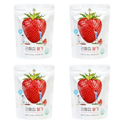 산마을 동결건조 리얼칩 딸기, 13g, 4개